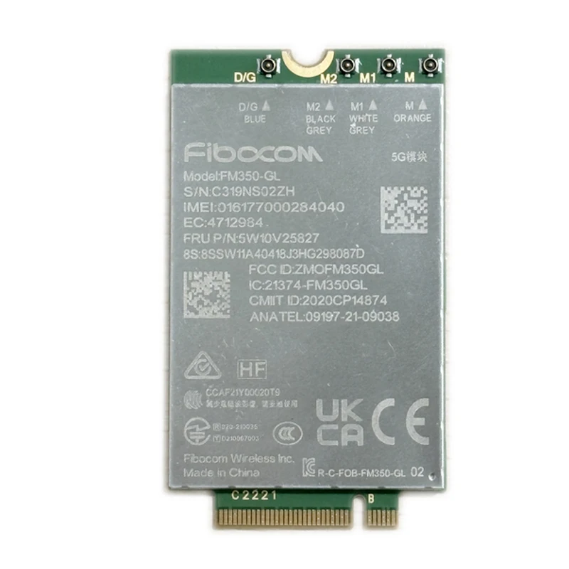 وحدة FM350-GL 5G لأجهزة الكمبيوتر المحمول Thinkpad T14s X13 Gen3 X1 Carbon 10th X1 Yoga 7th P1 X1 Extreme Gen5 5W10V25827 5W10V25832
