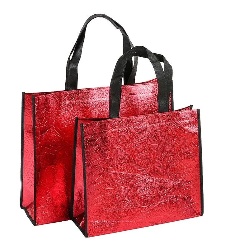 Mulheres Reutilizáveis Saco De Compras Grande Capacidade Canvas Sacos De Armazenamento De Viagem Laser Glitter Feminino Bolsa Mercearia Canvas Tote