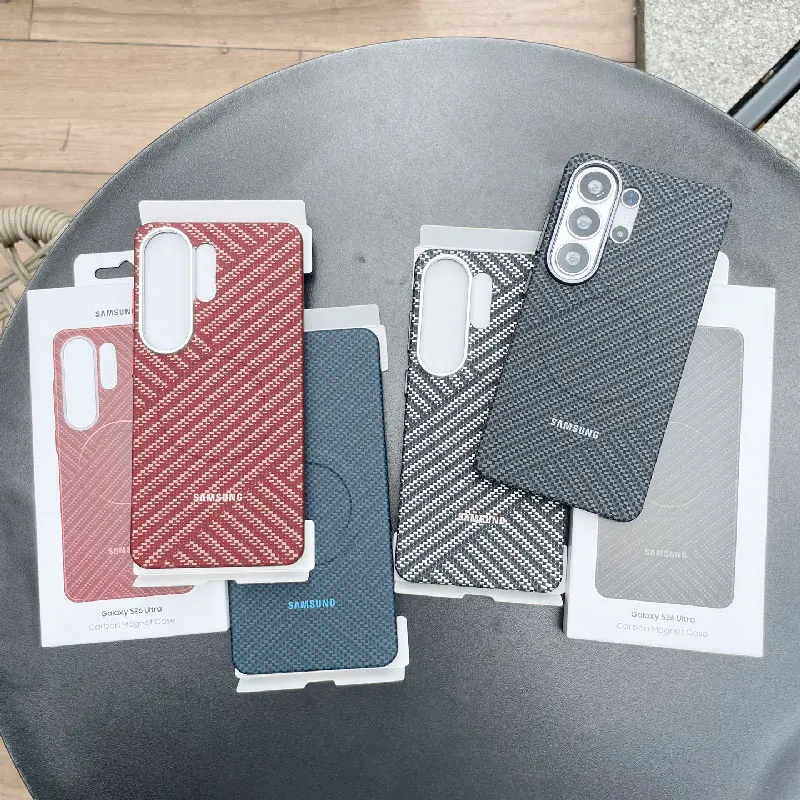 Für Samsung Galaxy S26 S25 Ultra Magsafe Hülle S25Ultra S26Ultra Kevlar Kohlefaser-Textur Ultradünne Magnetische Schutzhülle