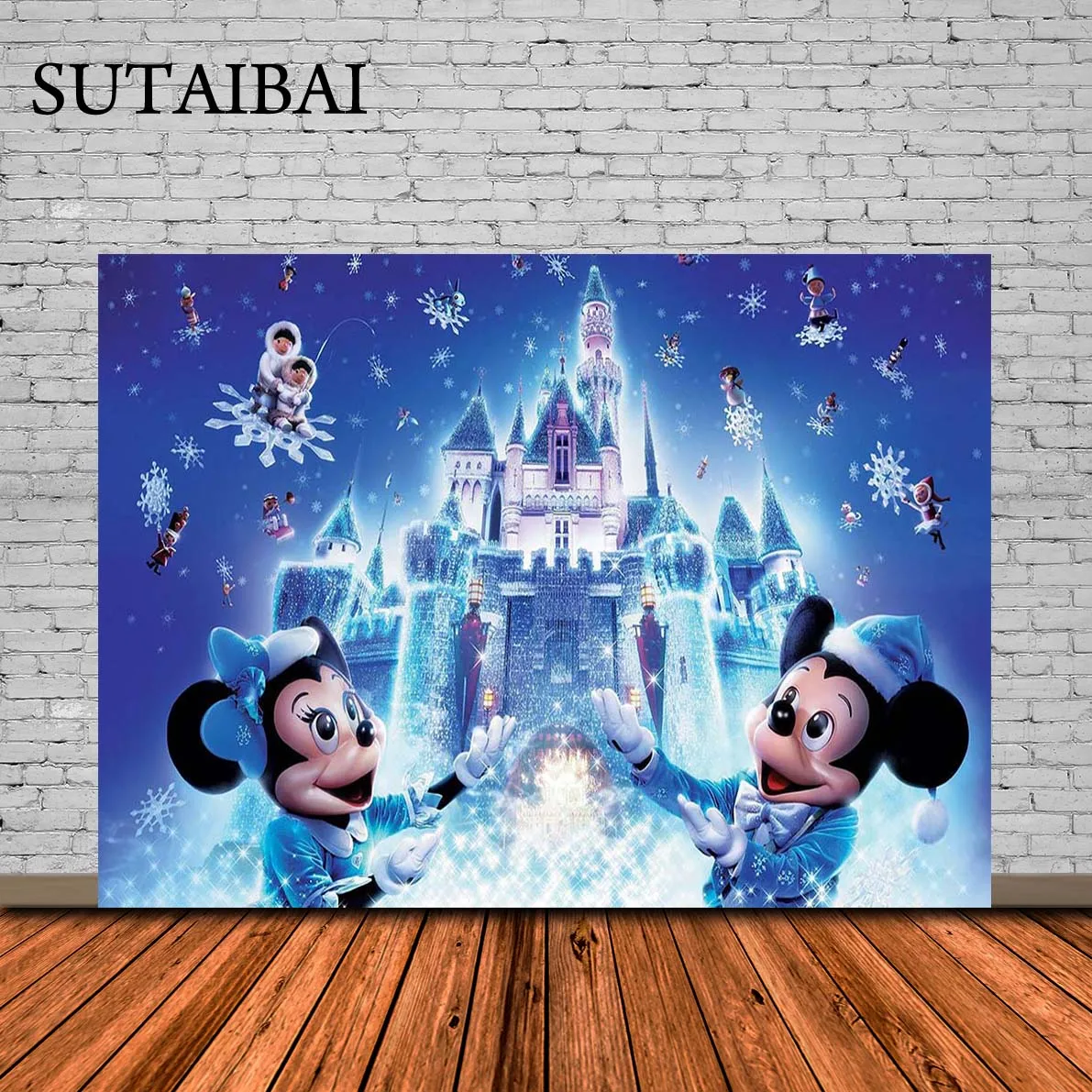 

Disney Mickey Mouse Photography Backdrop Mickey 1st Birthday Background Kids Boys Blue Decoration for Baby Shower Party Supplies