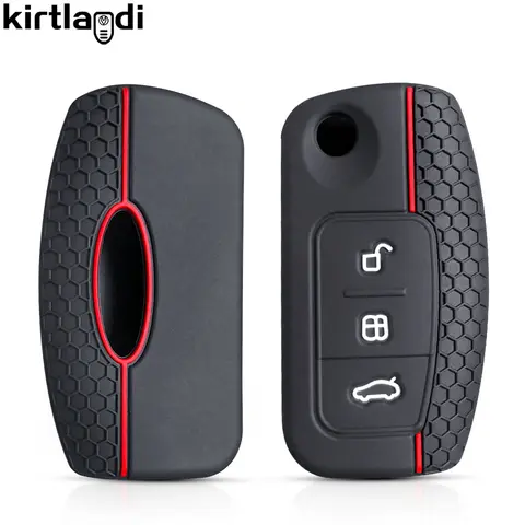 Silikonowe etui na kluczyk samochodowy do Ford Focus mk2 C Max S-MAX EcoSport Fusion Fiesta Mk7 Cowgar Mondeo 2 Mustang Mach