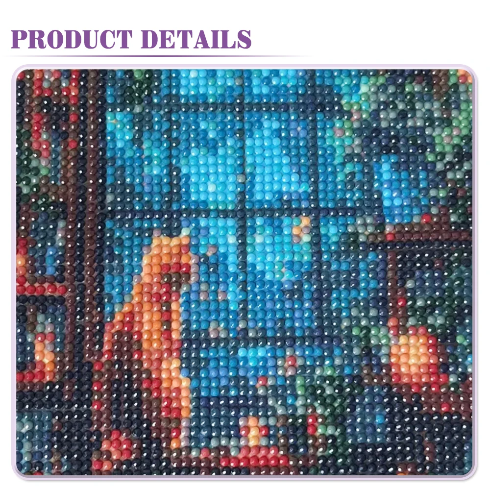 Huacan Diy Diamond Painting Animal Cat Rhinestones Full Diamond Mosaic Landscape Window Home Decor Handmade Hobby