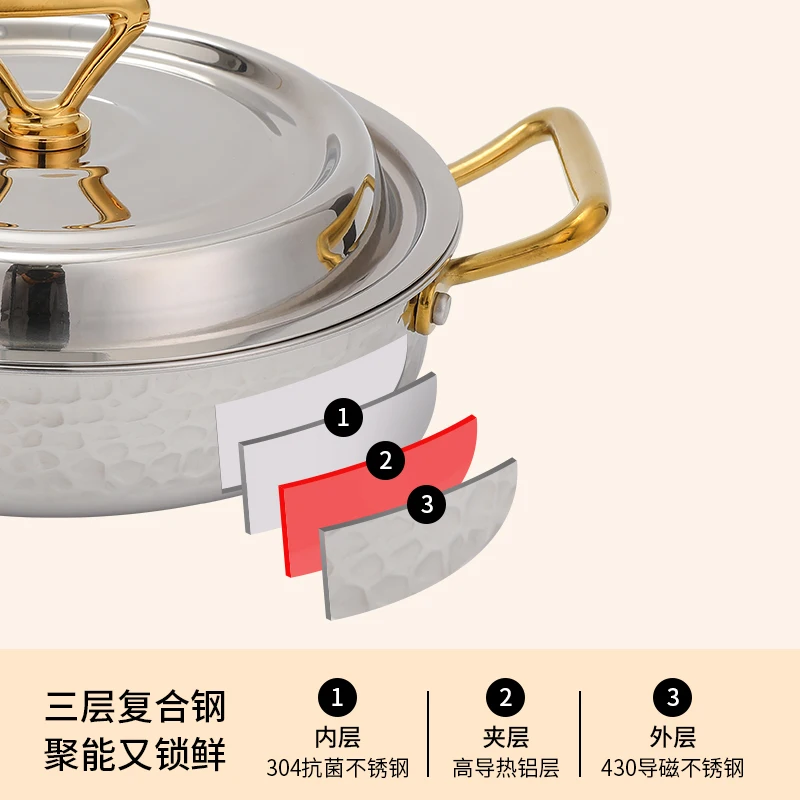 La marmite peu profonde est épaisse