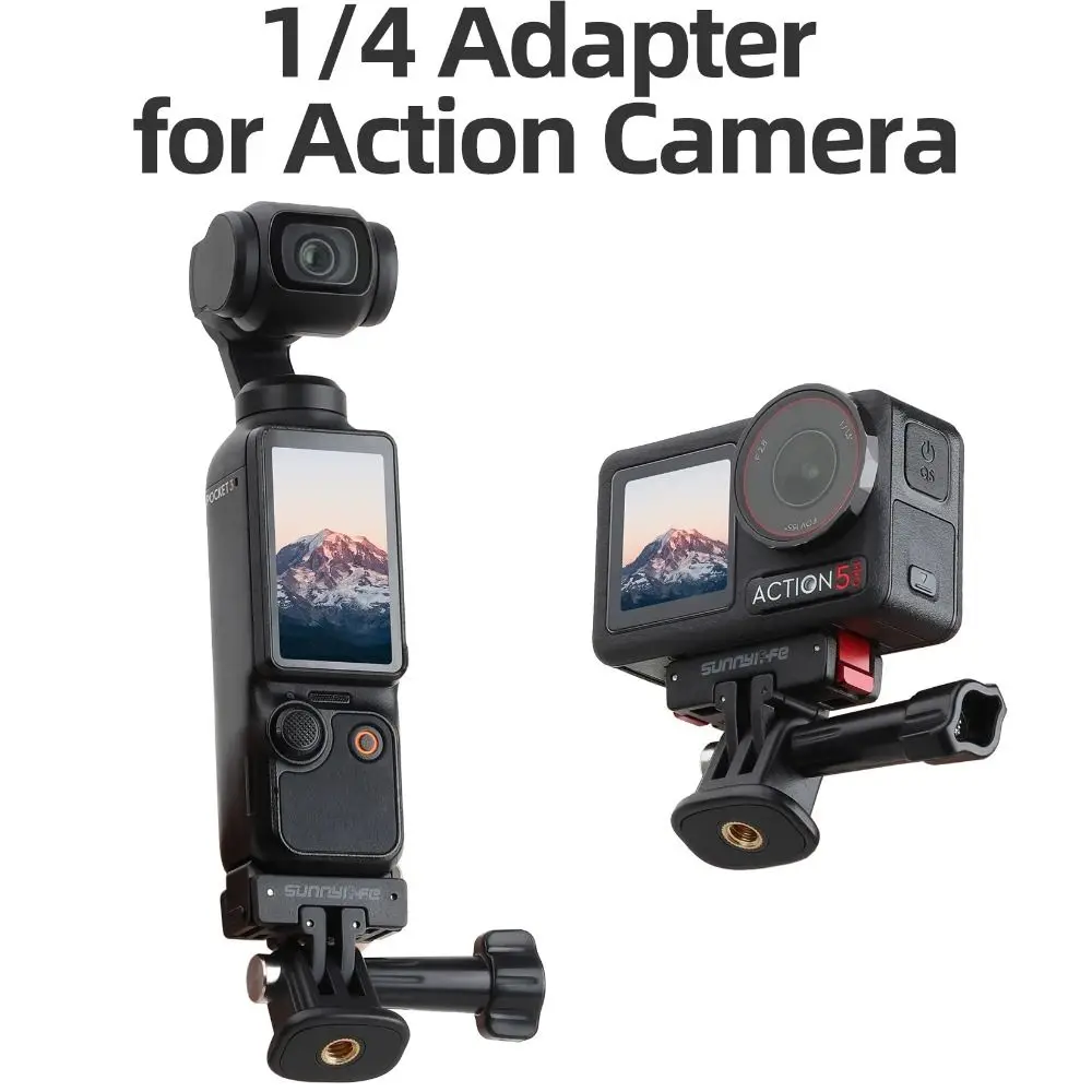 محول تركيب ثلاثي القوائم من البلاستيك خفيف الوزن ومتين 1/4 برغي محمول لـ DJI Action 5 Pro/4/3 Pocket 3 Insta360 Ace Pro 2 X5 #1