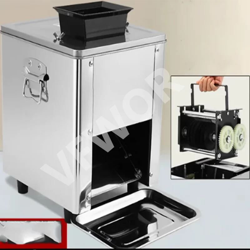 Household Fresh Meat Cube Cutter Machine Knife Butcher Meat Bowl Band Saw Chopper Slicer Cutting Machine for Restaurant Motor