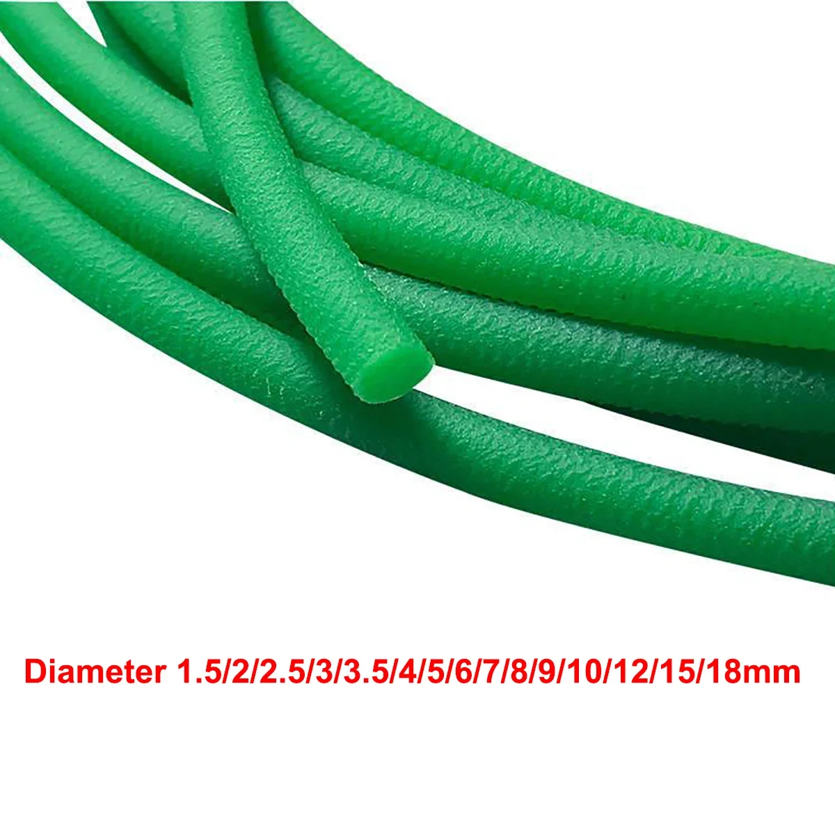 1-5Meter Green Polyurethane Conveyor Belts Round PU Drive Belt Meltable Cord Diameter 1.5/2/2.5/3/3.5/4/5/6/7/8/9/10/12/15/18mm