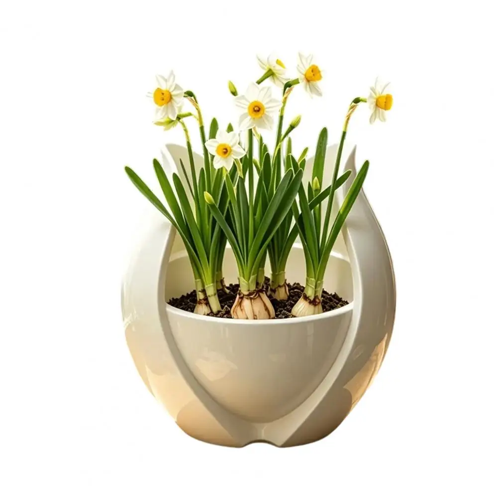Tulip Flower Shape Planter, 3D Printed Decorative Flower Pot, Modern Minimalist Plant Container for Home Office Desk Decor