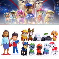 12Pcs Paw Patrol Figures Marshall Rubble Chase  Anime Cartoon PVC Model Doll Toys Car Canine Children Birthday Christmas Gift