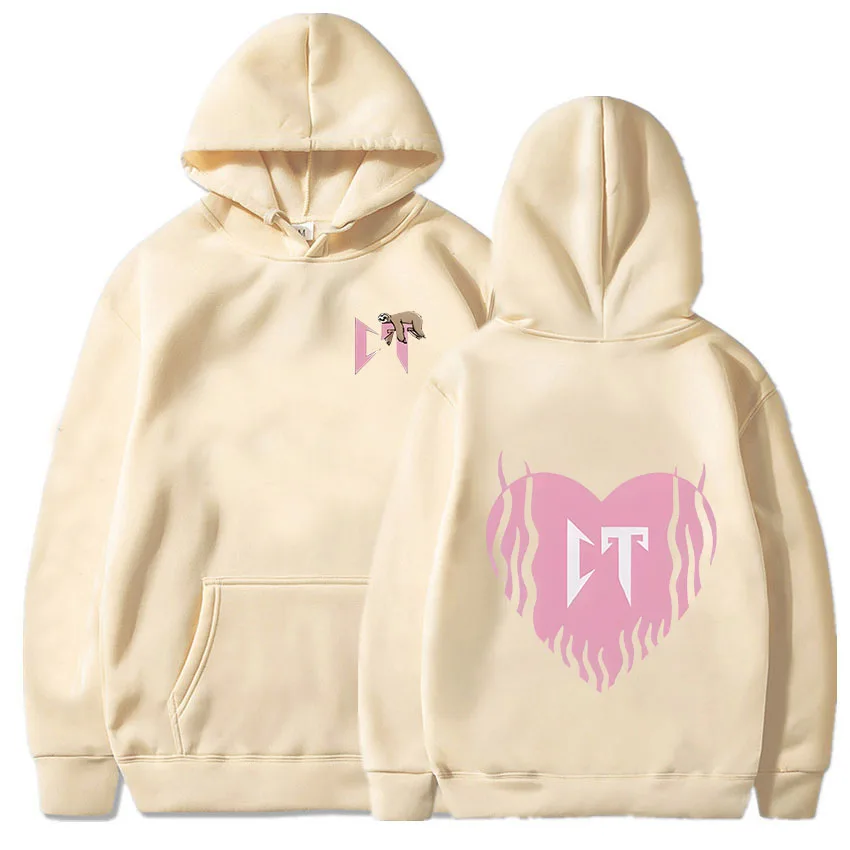 Sudadera con capucha de cantante Natanael Cano Tumbado para hombre y mujer, ropa holgada informal de gran tamaño, estilo Hip Hop, color rosa, estampado de pereza CT, Y2k