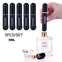 5PCS 5ml Portable Mini Refillable Perfume Bottle Spray Scent Pump Empty Cosmetic Container Atomizer Bottle for Travel