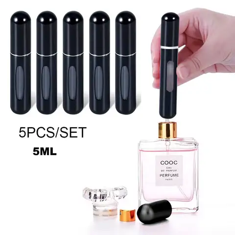 5PCS 5ml Portable Mini Refillable Perfume Bottle Spray Scent Pump Empty Cosmetic Container Atomizer Bottle for Travel