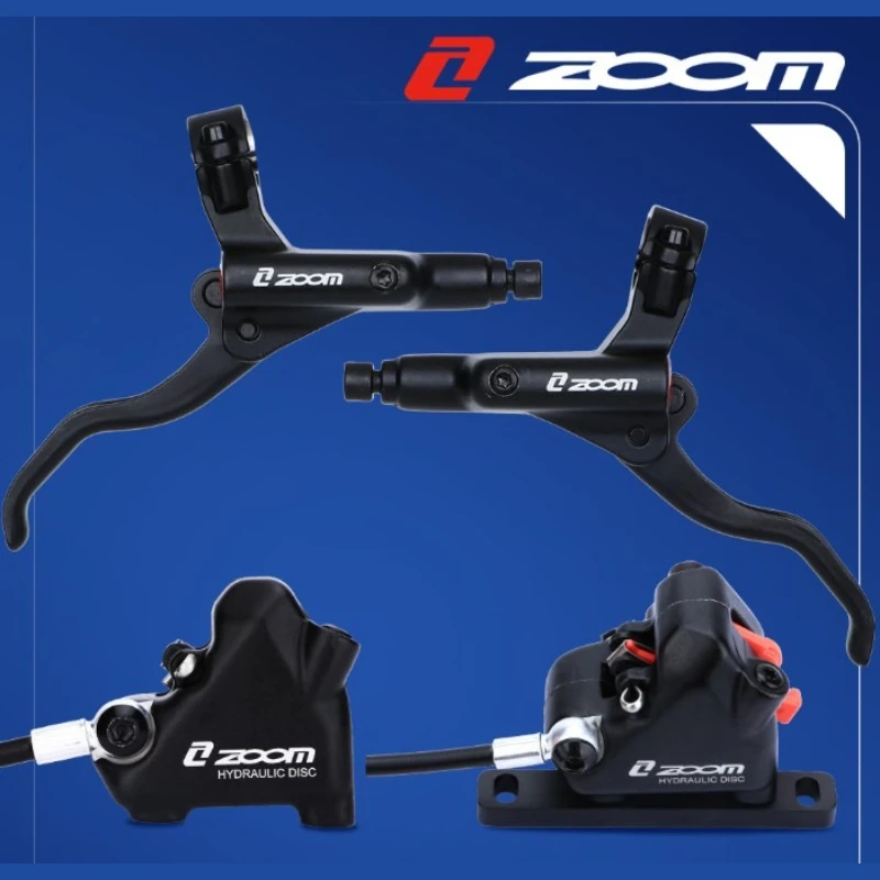 

Zoom Road Bike Hydraulic Disc Brakes Flat Bar Design with Internal Cable Routing Compatible with 140/160mm Brake Rotors Safety