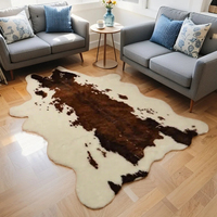 Cow Print Rug 120x180cm Faux Cow Hide Carpet For Living Room Animal Printed Area Rug Zebra Non-Slip Bedroom Bedside Home Decor