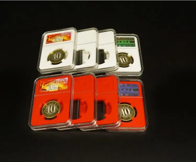 

100Pcs Coin Boxes Commemorative Coin Slab Holder Coin Display Storage Box Case Protector Coin Collection Holder Containers ni441