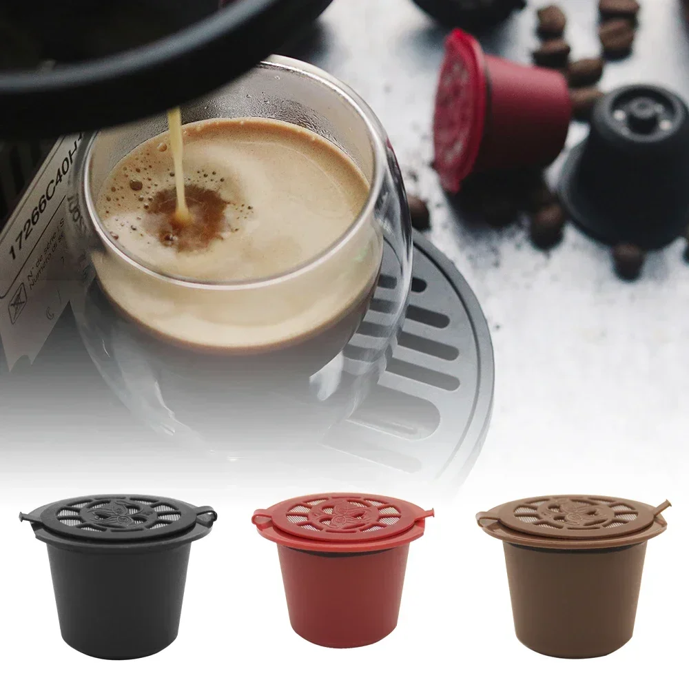 

2024 New 3Pcs Refillable Reusable Coffee Capsule Filters for Nespresso Machine Comes with a spoon and a brush