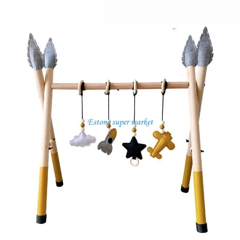 090B متعة البطن للوقت التسنين لعبة إطار خشبي التمريض الصالة الرياضية رف هدية عيد ميلاد الطفل T #5