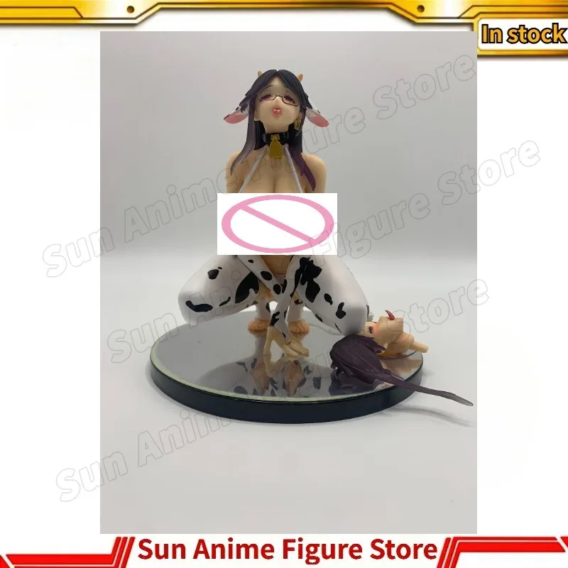 Chinese Version Dairy Cow Black Fu 1/6 PVC 16CM Bikini Squatting Position Animation Figures High Quality Paint Desktop Ornaments