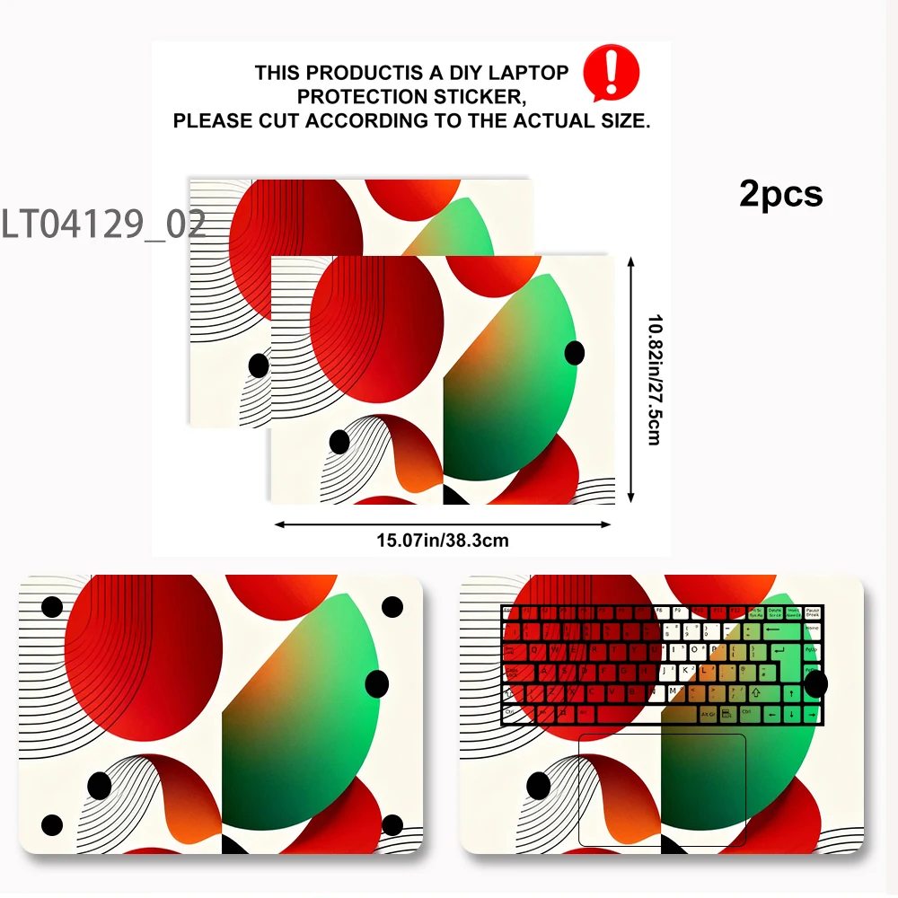 Orange White Abstract Laptop Skin Sticker, Waterproof Vinyl Decal for 12-17 inch MacBook HP Lenovo Dell Notebook