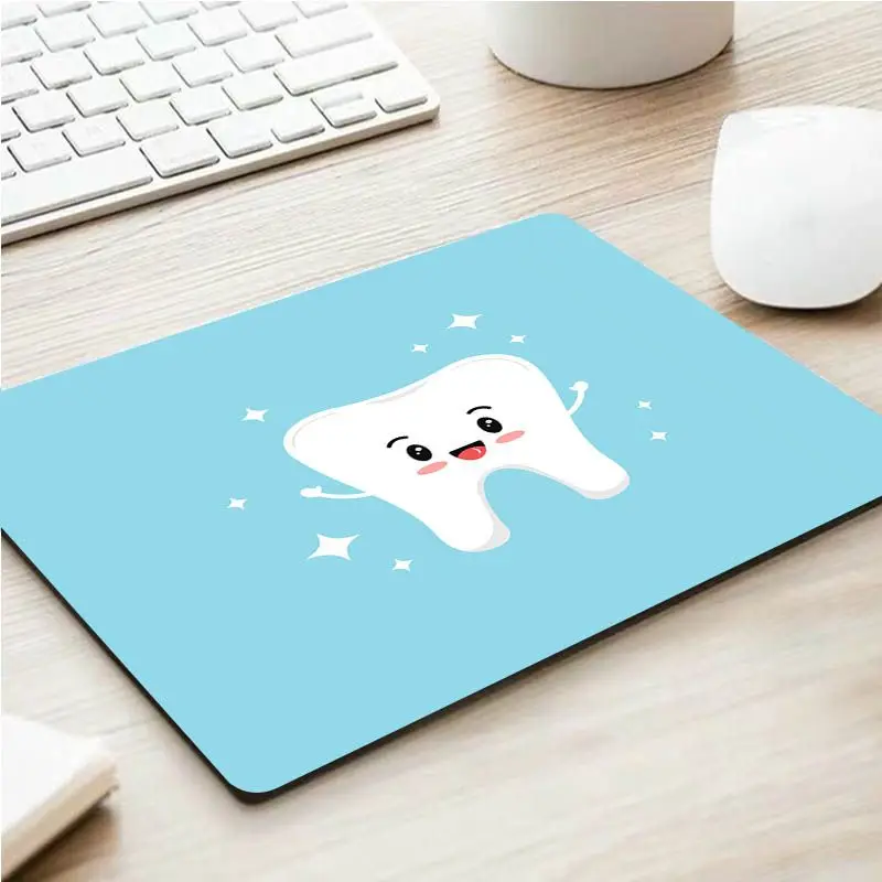 Cute Tooth Small Cartoon Anime Gaming Mouse Pad Keyboard Mouse Mats Smooth Company For PC Mouse Carpet