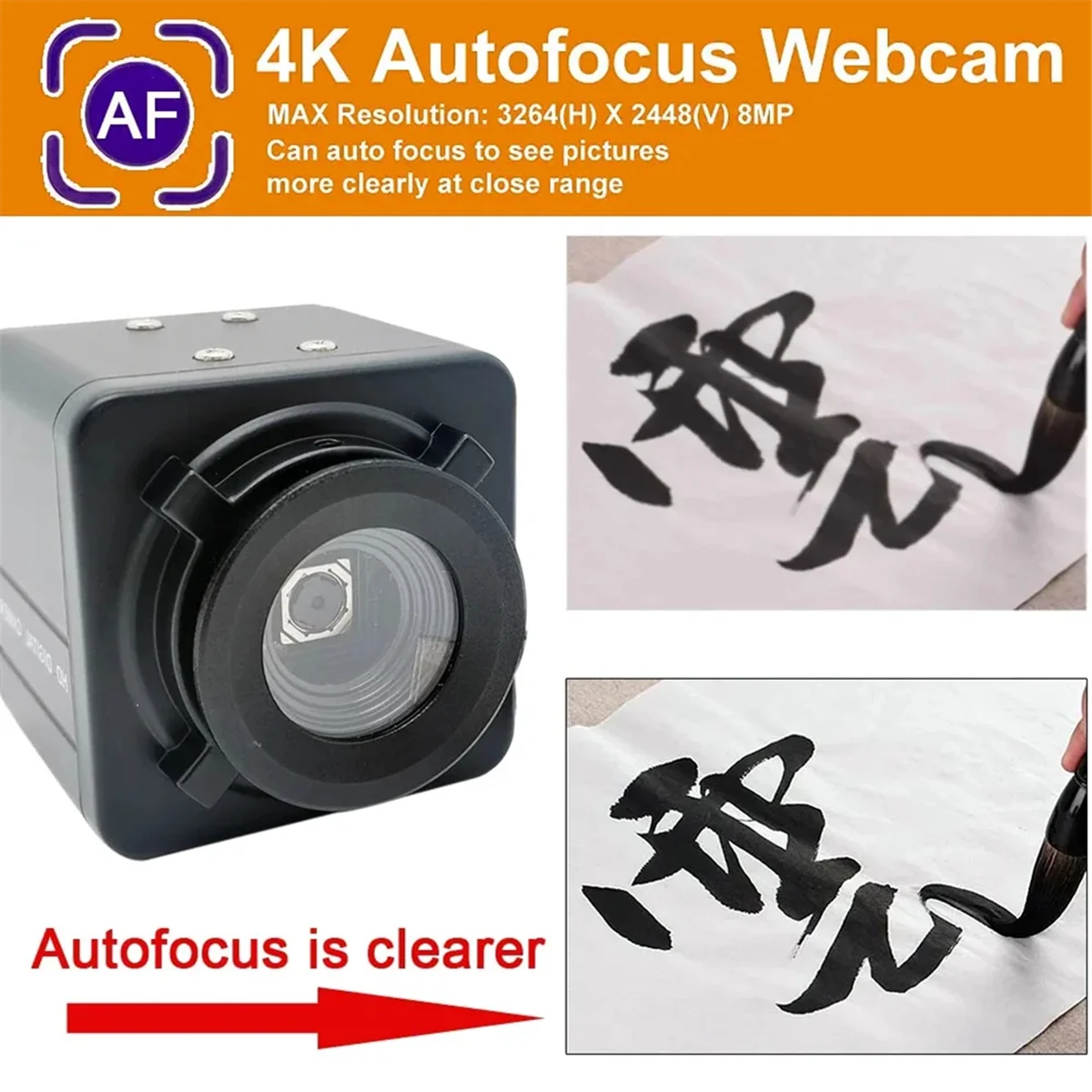 

B13C Industrial 4K USB Webcam PC Laptops Video 8MP Autofocus USB Camera IMX179 Sensor OTG UVC Plug & Play