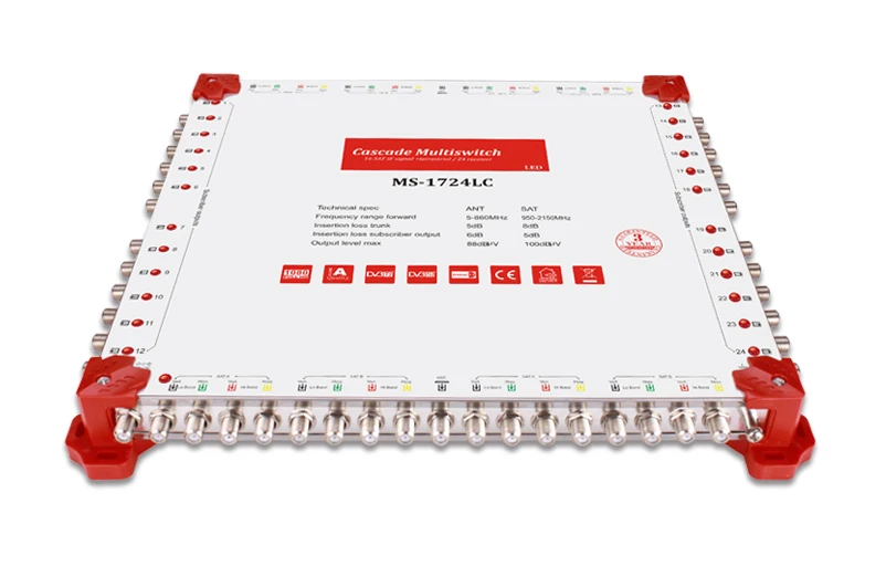 17 entrées 24 sorties Satellite Multiswitch Diseqc 2.0 C et Ku Band Cascadae Satellite Multiswitch