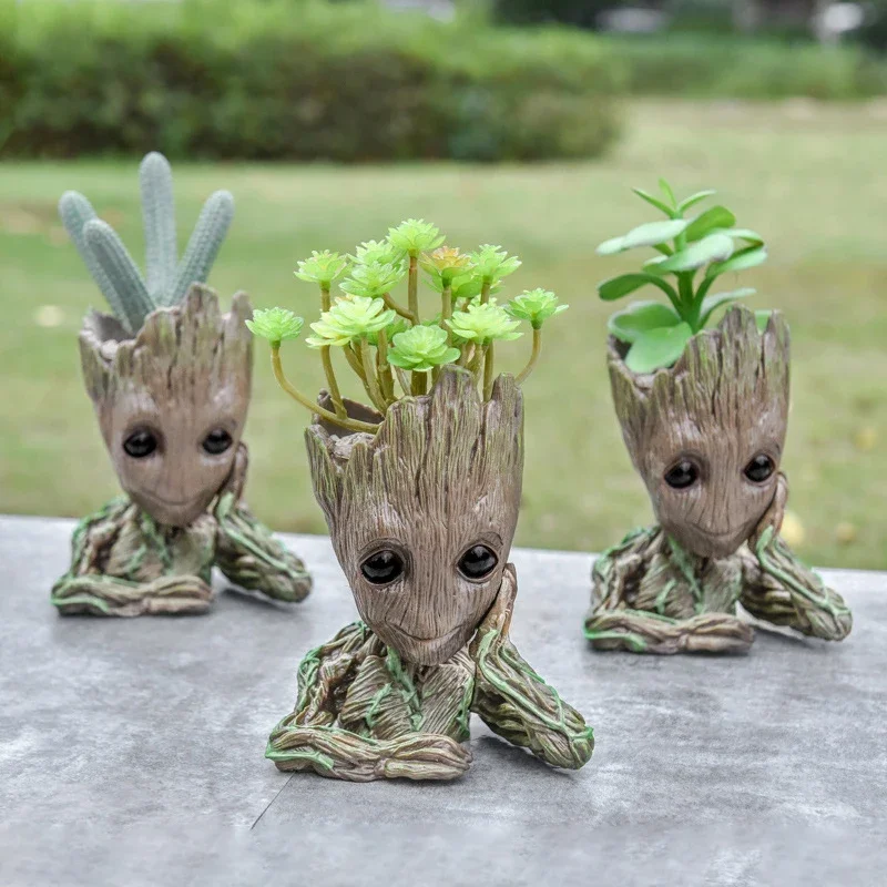 

Baby Groot Flower Pot Home Decoration Planters For Indoor Plants Anime Heroism Figure Office Desktop Display Ornament Pen Holder