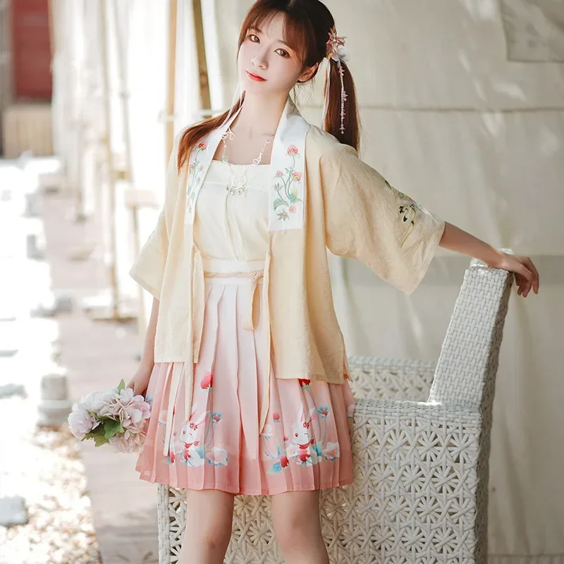 Spring and summer New Song Dynasty Hanfu women's Adult Costume Chinese style Han elements super fairy embroidery skirt with susp