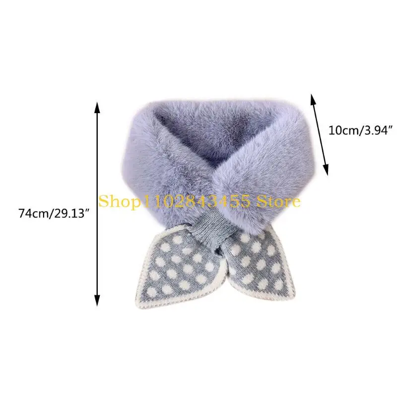 49MC أفخم الرقبة ScarvesFalse طوق الاطفال فو الفراء طوق وشاح الصوف طوق البولكا نقطة ربطة القوس فيونكة منديل وشاح الماس شبكة #6