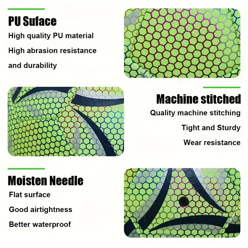 1Pro 사이즈 5 축구공 - 모든 날씨에서 사용 가능한 내구성, 기계 재봉 및 야광 디자인