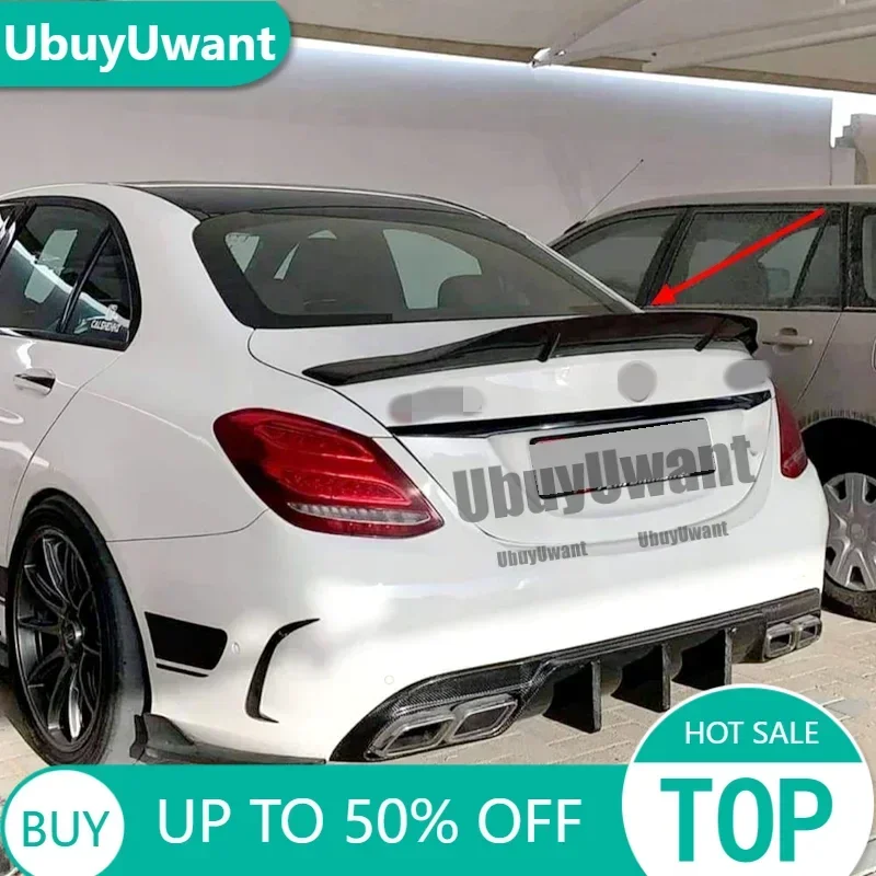 For enz C Class W205 C180 C200 C250 C300 C450 C43 C63  Rear Trunk Lip Carbon Fiber Wing Spoiler Car Styling 2014-2019