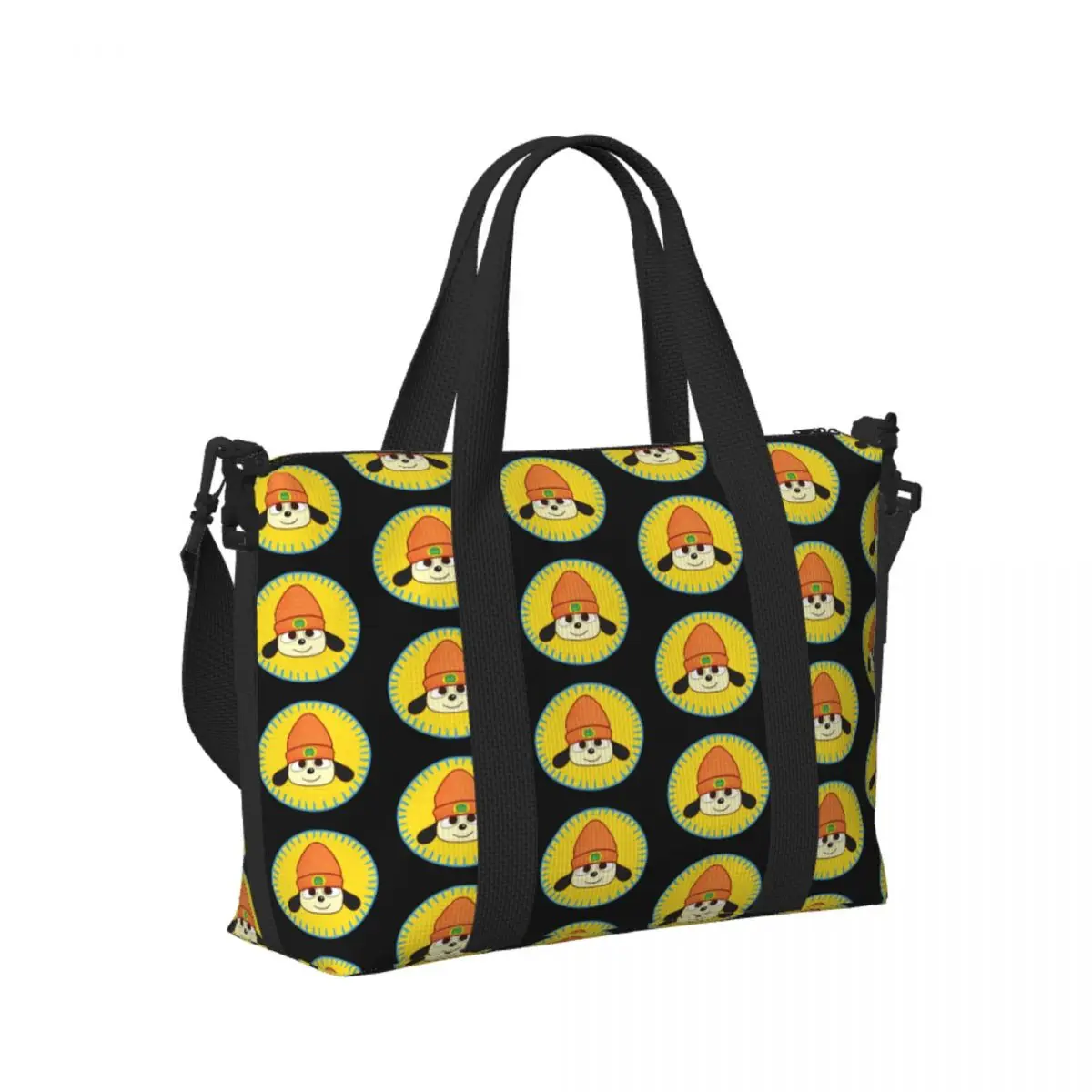 

Custom PaRappa The Rapper Patch Beach Travel Bag Large Capacity Tote Bags for Gym Sport Women Shopping Duffle Shoulder Bag