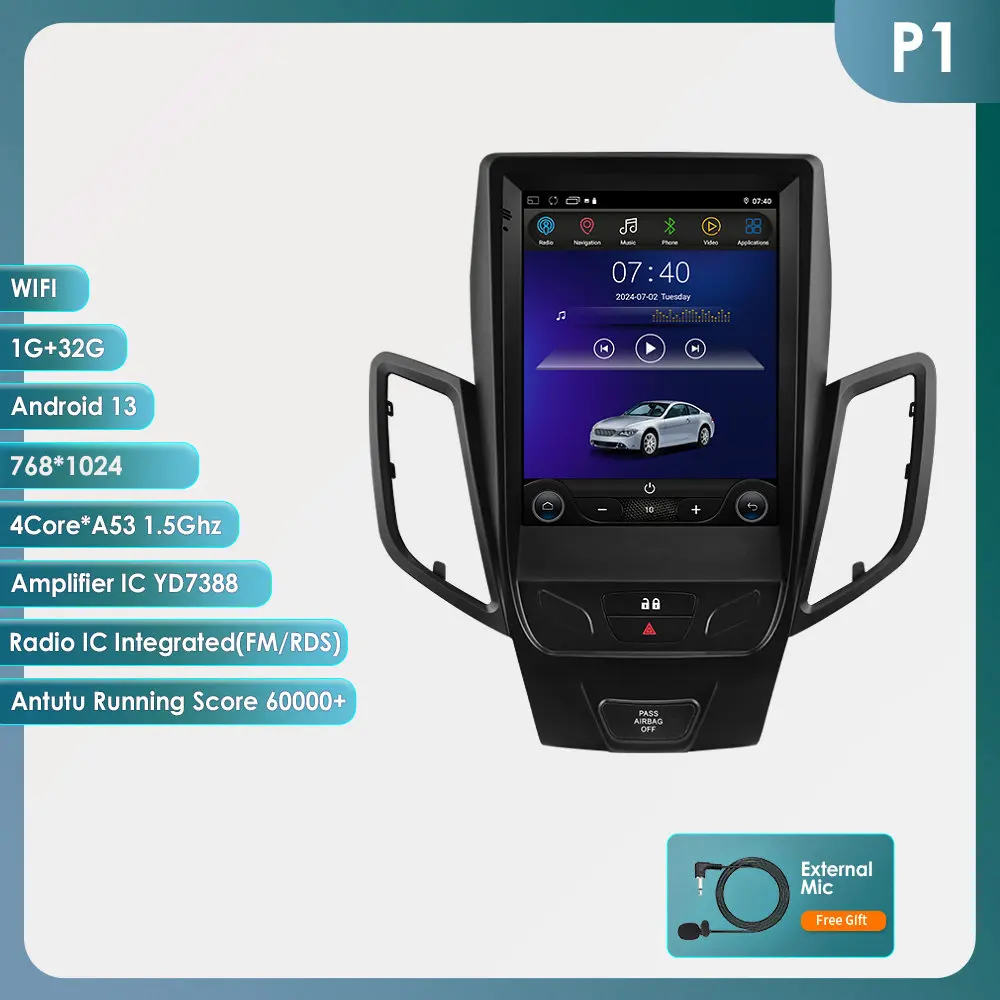 Hizpo 8Core DSP Auto Multimedia Speler voor Ford Fiesta MK7 2009-2016 Carplay 4G Autoradio RDS GPS WiFi AI Intelligente Systemen