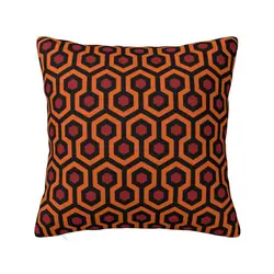 Custom Orange Shining Looped Hexagons Overlook Hotel Carpet Nordic Throw Pillow Cover Decoration Vintage Geometric Sofa Cushion