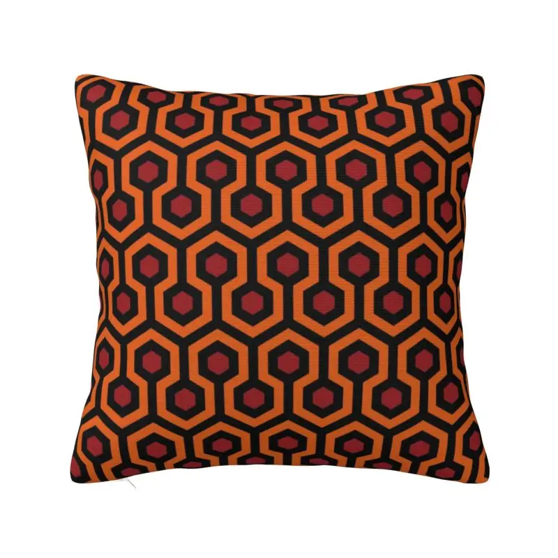 Custom Orange Shining Looped Hexagons Overlook Hotel Carpet Nordic Throw Pillow Cover Decoration Vintage Geometric Sofa Cushion