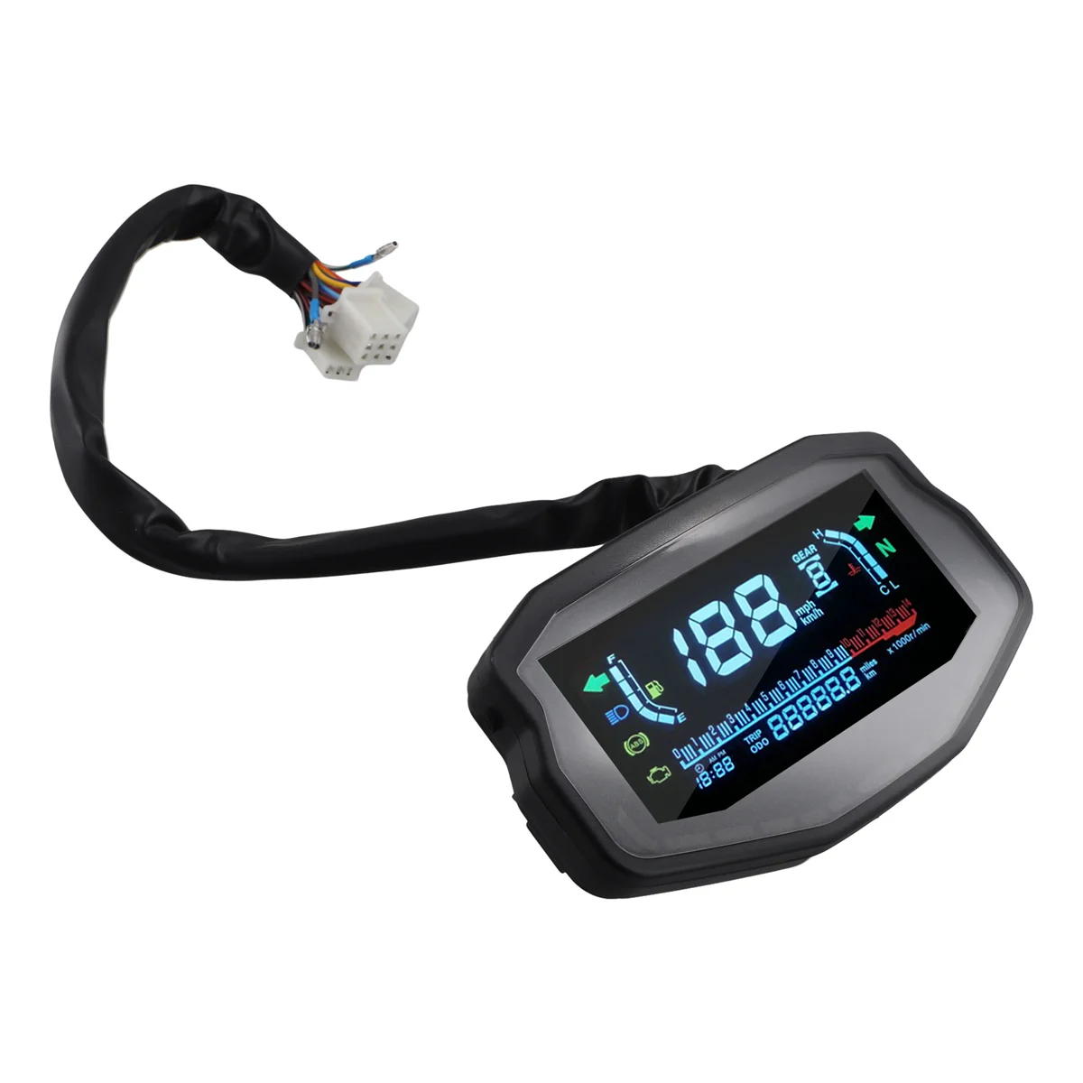 Universal Speedometer Water Temperature and Oil Gauge Odometer LCD