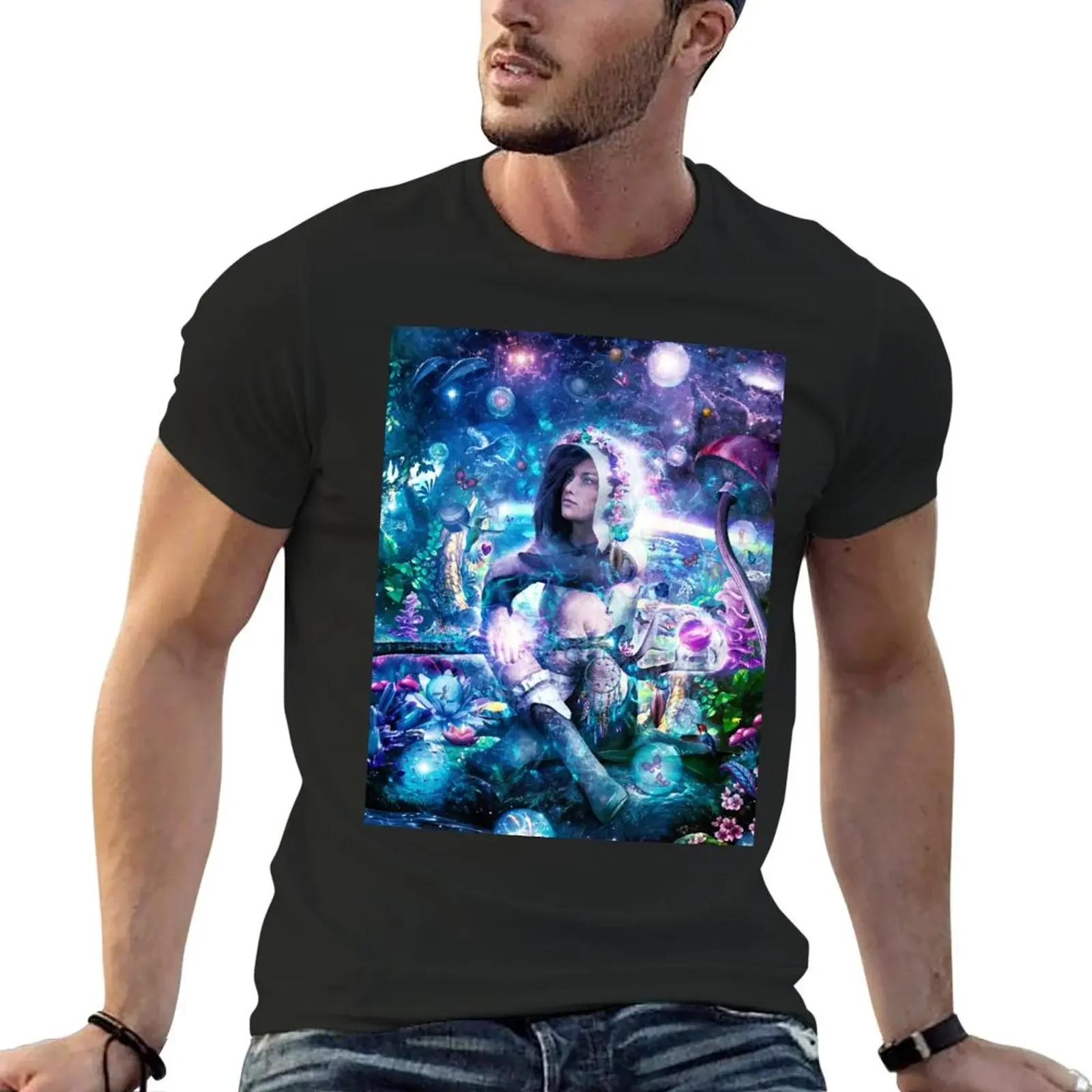 Observing Our Celestial Synergy T-Shirt summer clothes oversized graphic tee oversized t shirt men