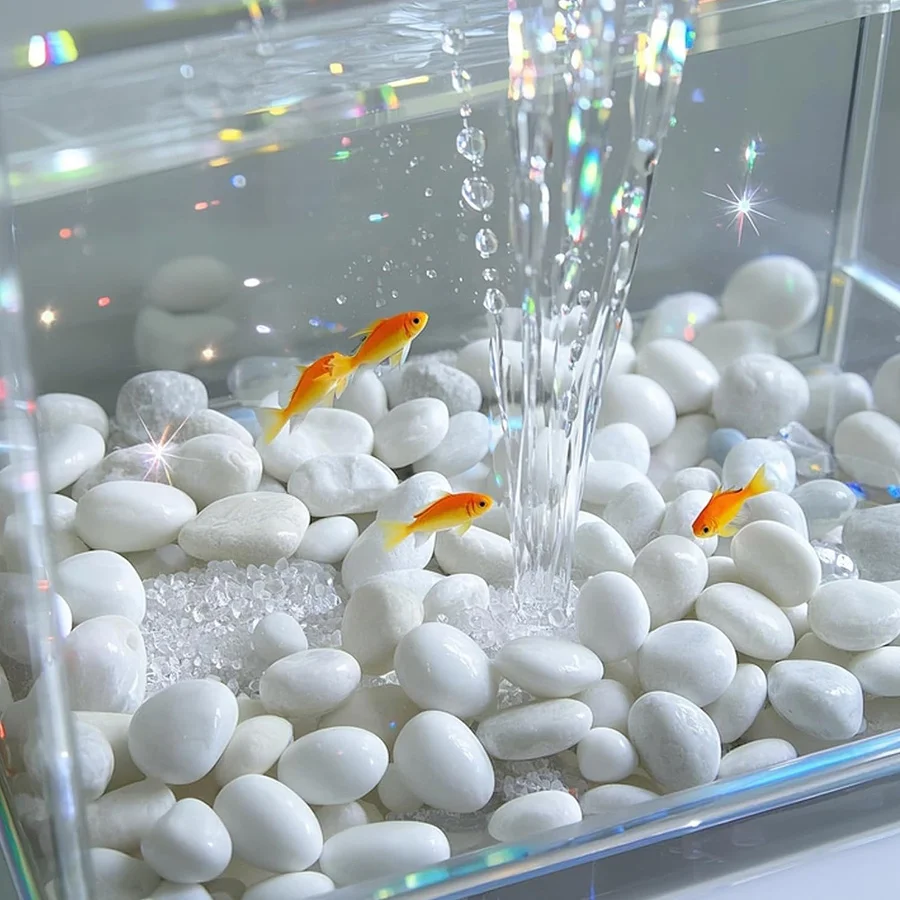 200/400 جرام الأبيض عالية مصقول الحصى الطبيعية 2-3 سنتيمتر فناء المشهد الديكور الصخور المزهريات النباتية خزان الأسماك JXB #5
