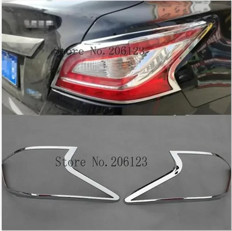 For Nissan Altima 2013 2014 2015 ABS Chrome Tail Light Lamp Cover Trim 2 pcs