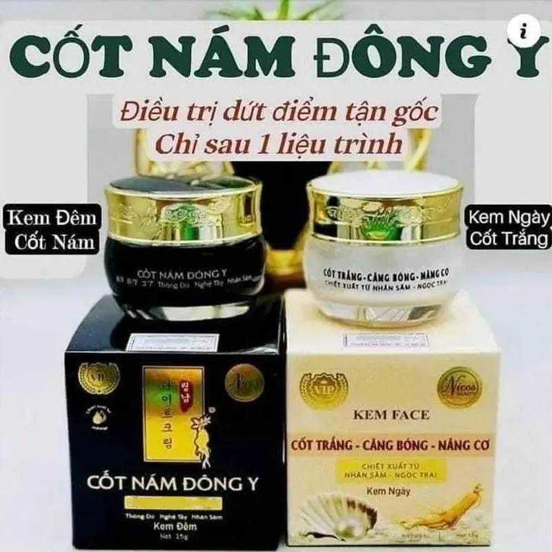 Combo 2 Hộp Kem Face ám NAM Đông Y Nicos Thanh Nhi 10gr + Kem trắng cơ Nicos Beauty 10gr