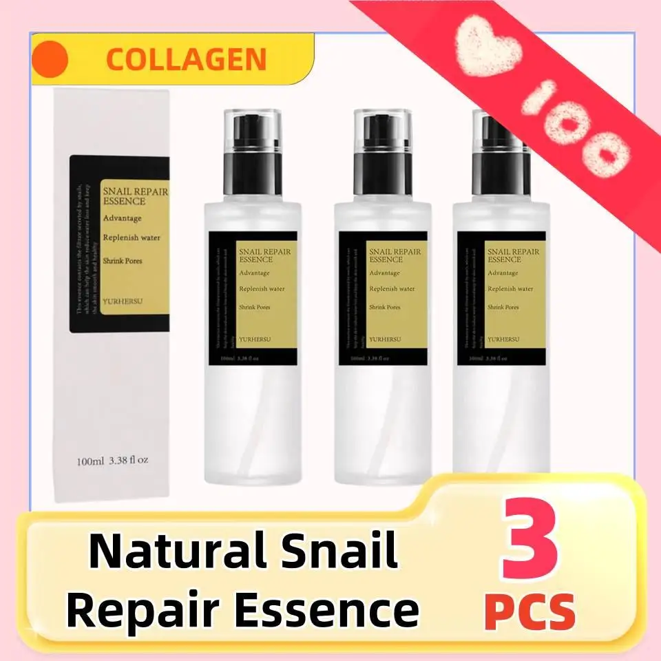 3Pcs 100ml Skin Repairing Snail Mucin Essence Anti-aging Moisturizing Face Serum For Dull And Damaged Skin Snail Skin Care