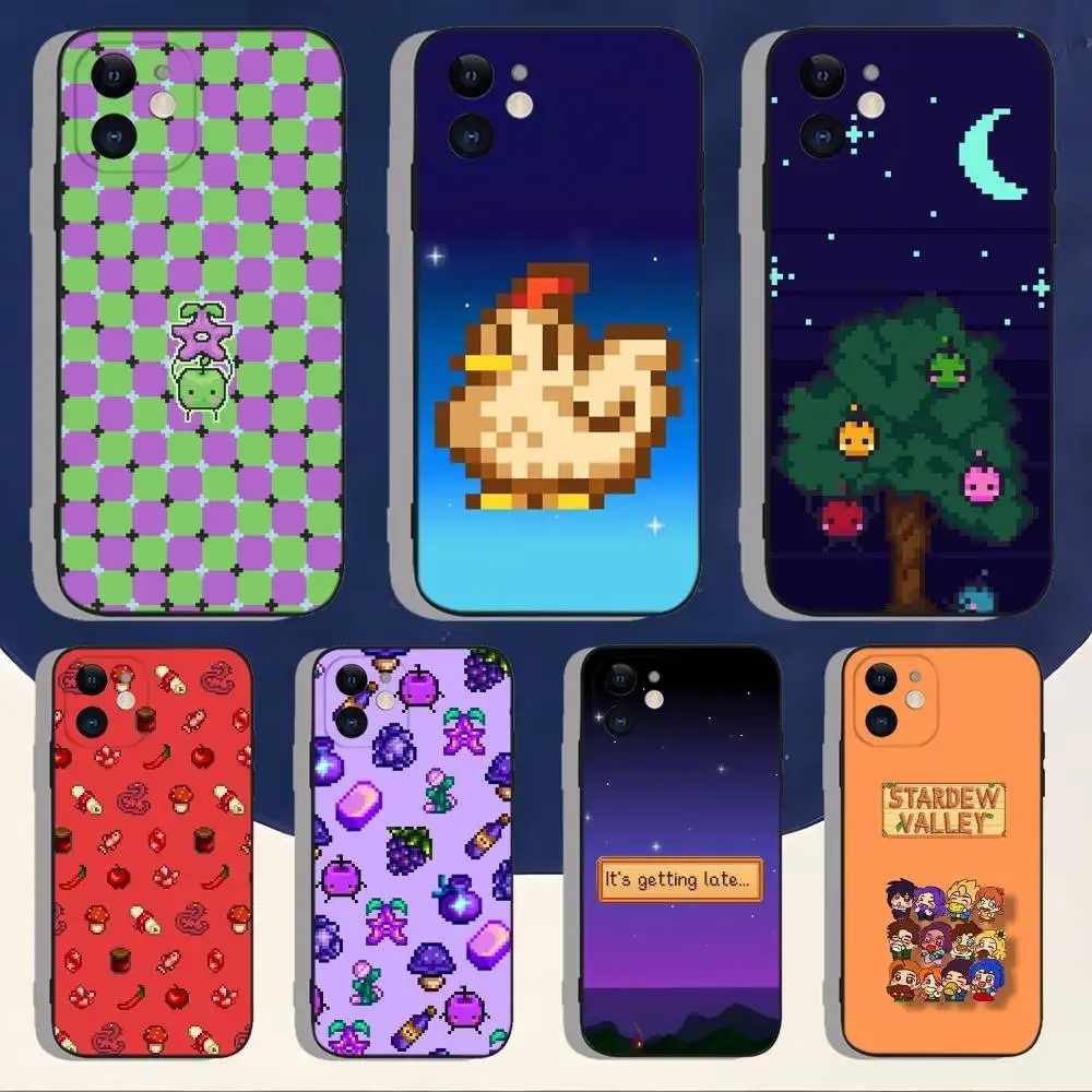 

Game Stardew Valley Phone Case For iPhone 17,16,15,14,13,12,11,Pro,Max,Plus,Air,X,XS,XR,SE,8,7,Mini,Soft Silicone Black Case