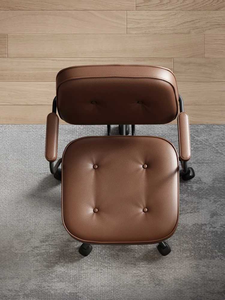 First floor leather Alef Ye backrest computer chair sedentary office chair study home chair conference