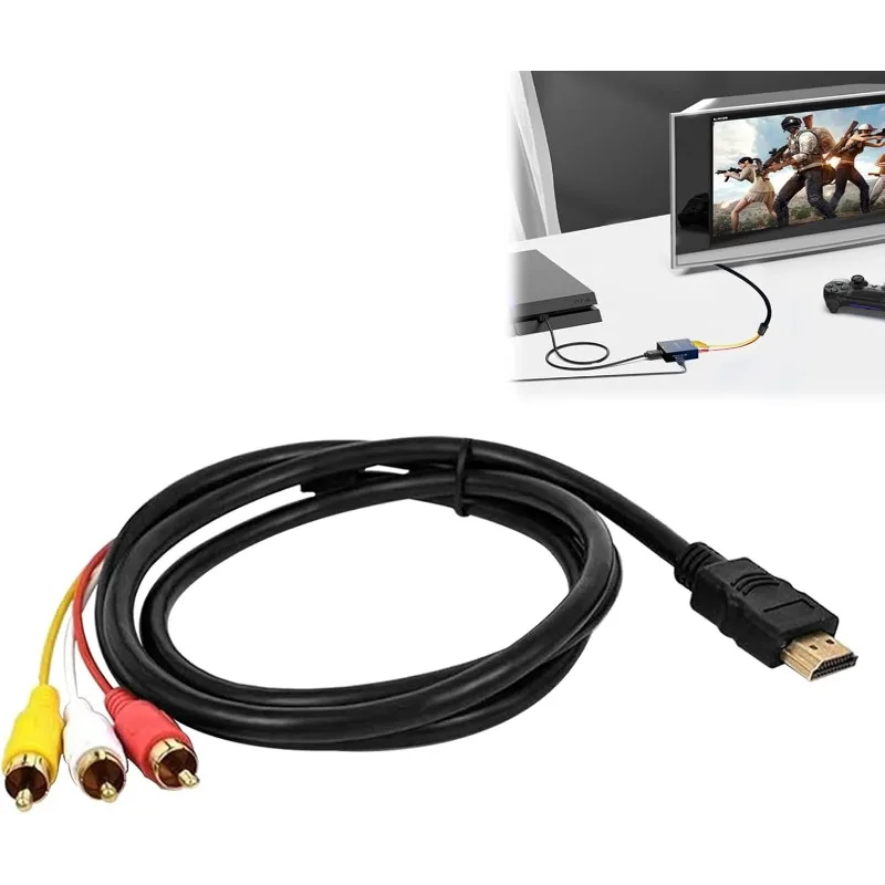 HDMI-compatible To 3RCA Audio Video Converter Adapter Cable - HDMI-compatible To AV Audio Video Cable