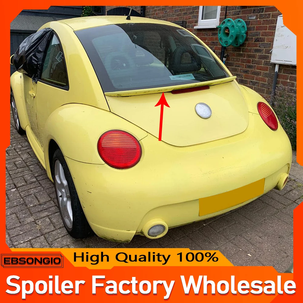 For Volkswagen VW Beetle 1998-2010 Exterior FRP Material Unpainted Primer Color Rear Wing Trunk Lip Spoiler Decoration