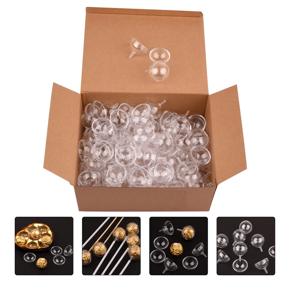 50/100Pcs Clear Chocolate Box Truffle Liner Flower Candy Box Bouquet Chocolate Ball Holder Case Valentines Day Box Party Decor