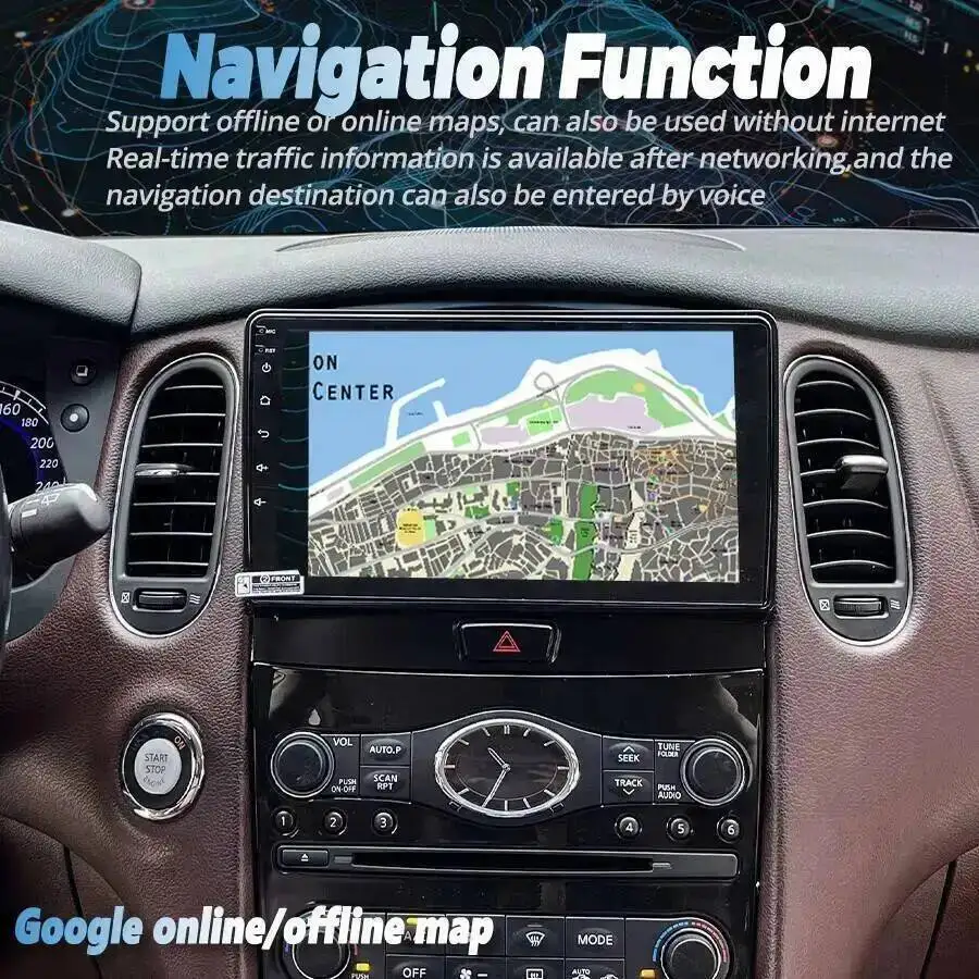 Carplay اللاسلكي لإنفينيتي QX50 EX25 2010-2016 9 بوصة Android15 راديو السيارة استقبال ستيريو Autoradio مشغل وسائط متعددة لتحديد المواقع نافي #3