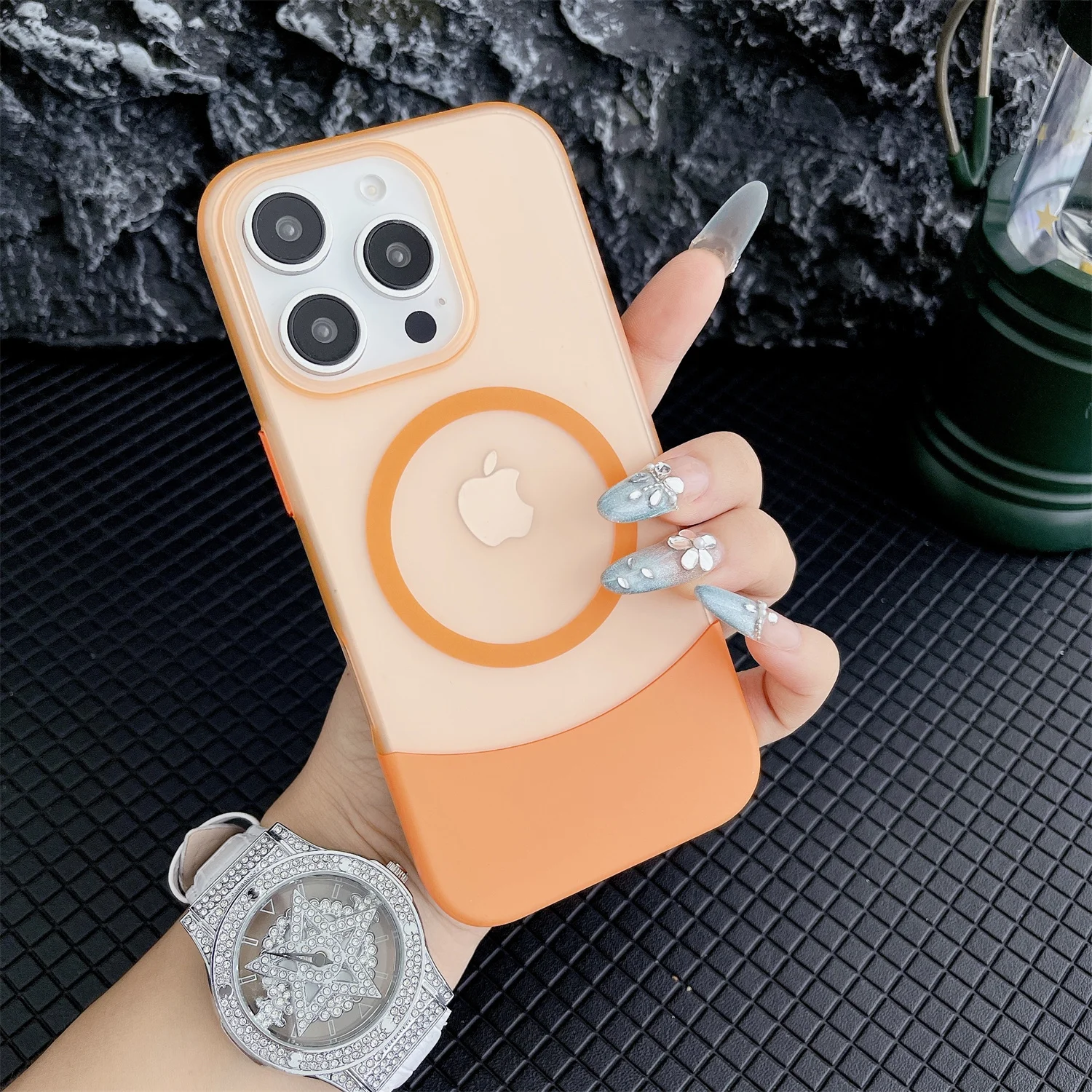 

Роскошный матовый магнитный чехол для телефона Magsafe для iPhone 16, 15, 14 Pro Max Plus 12, 13, ультратонкий двойной цветной чехол Magsafe