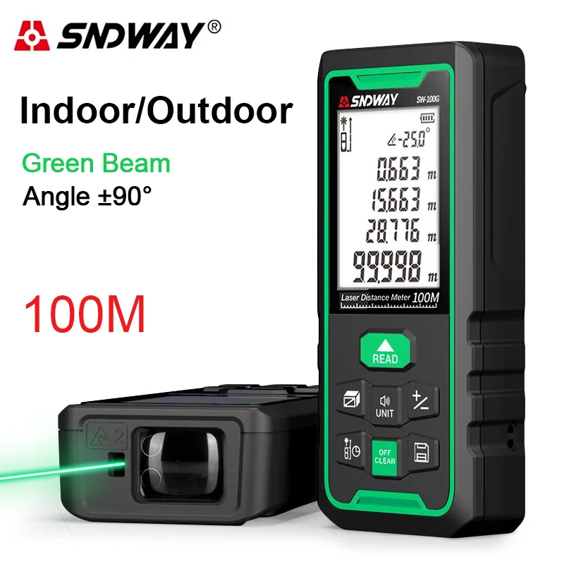 Green Laser Distance Meter Digital Rangefinder 150m 100m 80m 50m Range Finder Tape Measure Electronic Level Ruler Roulette Tools