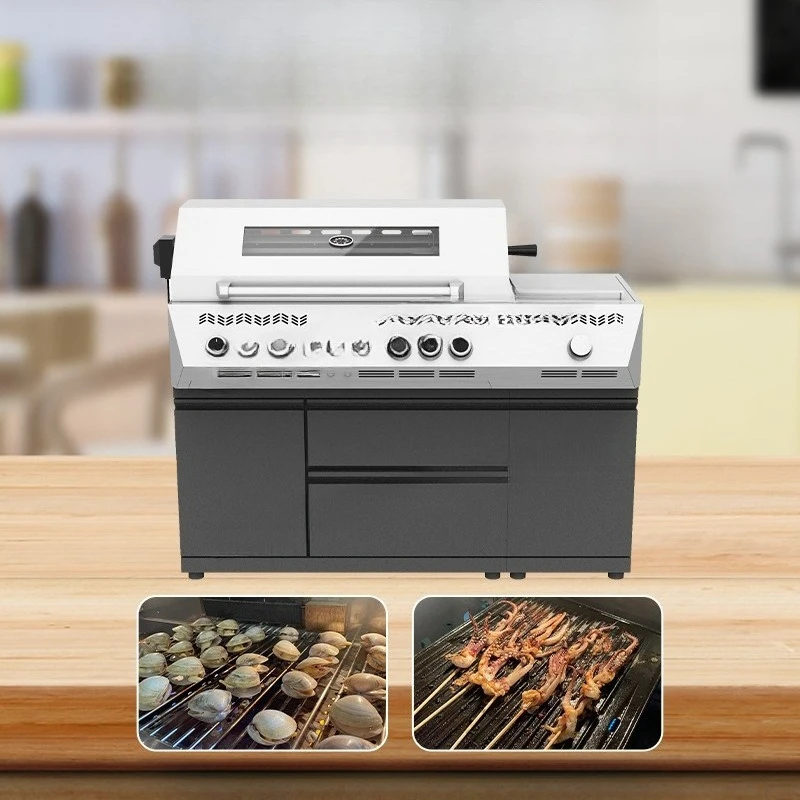 

Stainless steel cabinet engineering kitchen cabinet barbecue grill combination cabinet barbecue integrated group outdoor