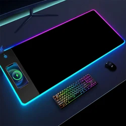 Wireless Charging White Mouse Pad Desk Carpet Mouse Mat Gaming Laptops Pc Gamer Accessories Computer Mat RGB Xxl Mousepad